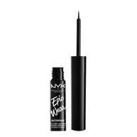NYX Professional Makeup Black Liquid Eye Liner, Epic Wear Semi Permanent Liquid Liner, Flexible Brush Tip Applicator, Intensely Pigmented Shades, Waterproof Vegan Formula, Shade: Black