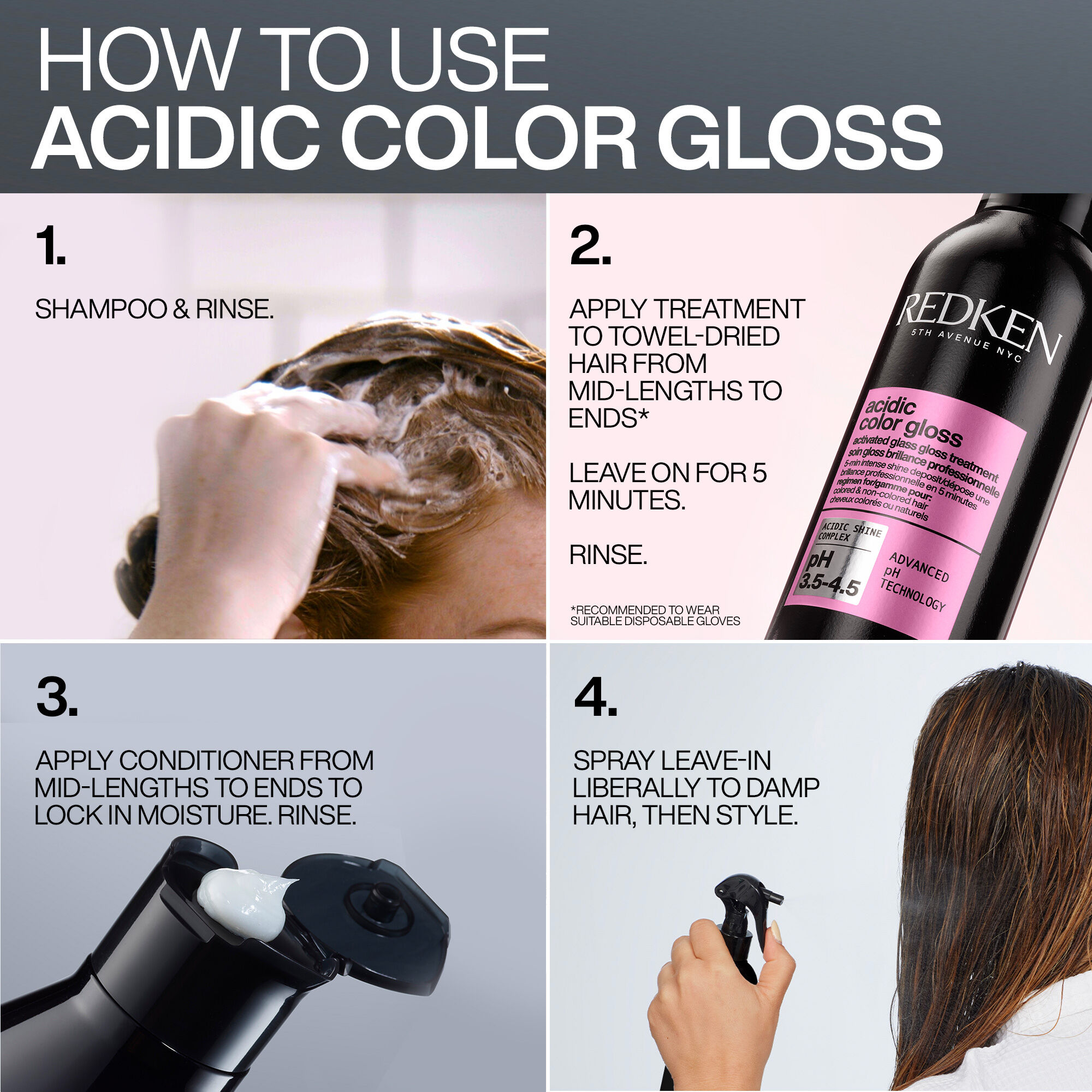 REDKEN Acidic Color Gloss Conditioner, Colour Protection, Glass-Like Shine, for Colour Treated Hair, 300ml